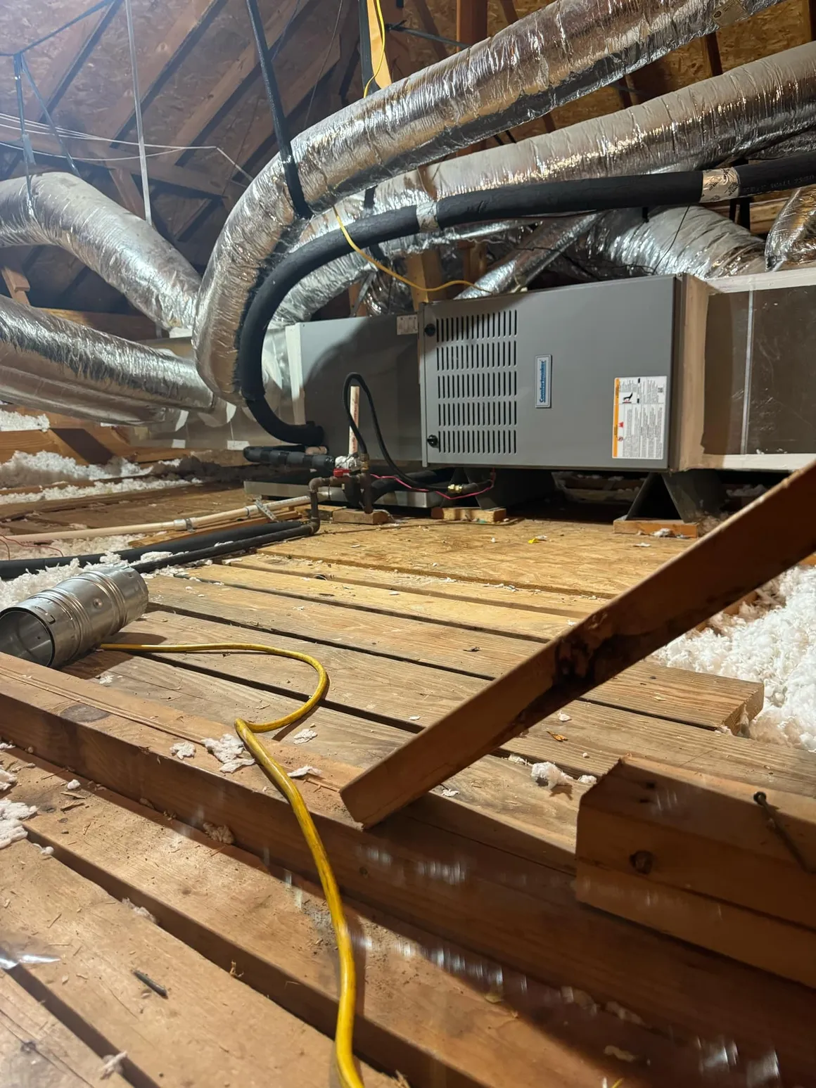 Attic furnace and heating system service