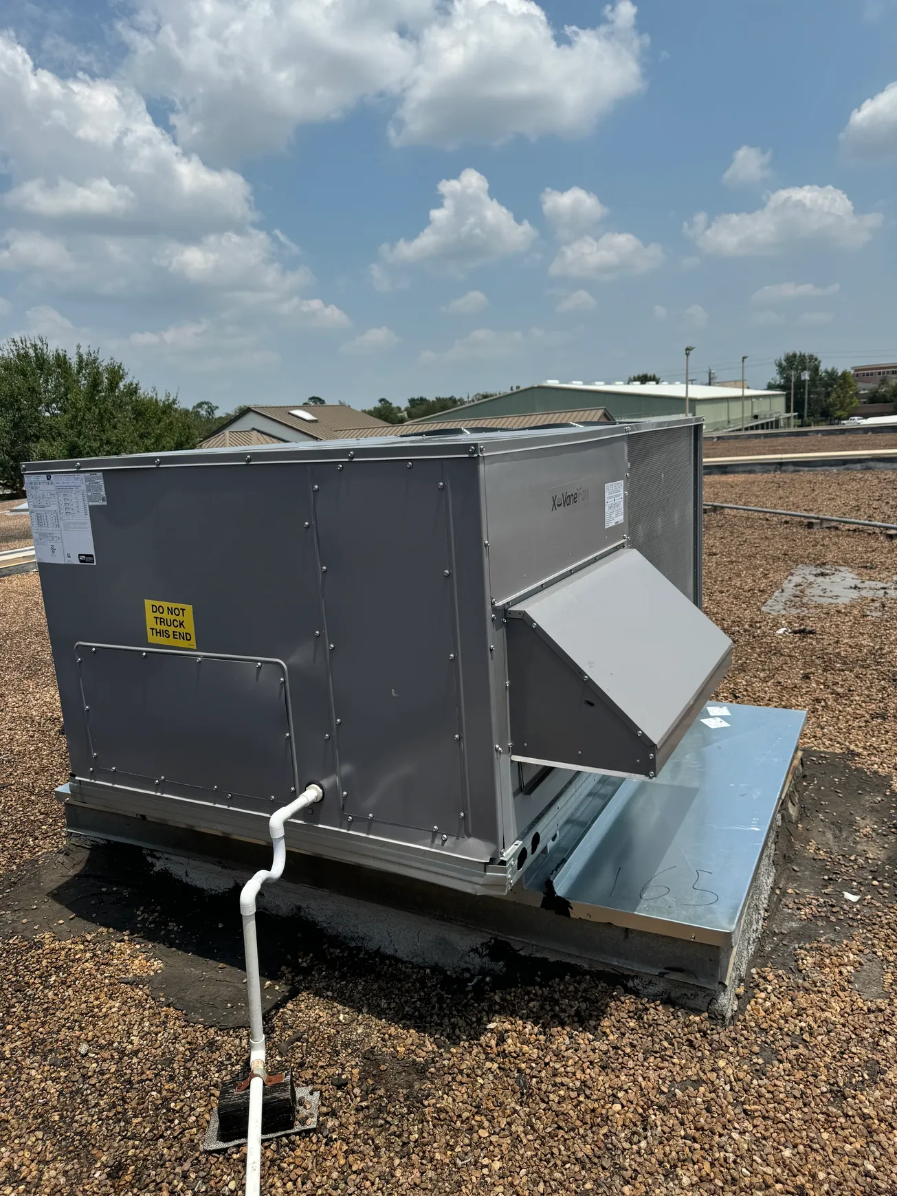Trane commercial rooftop unit installation